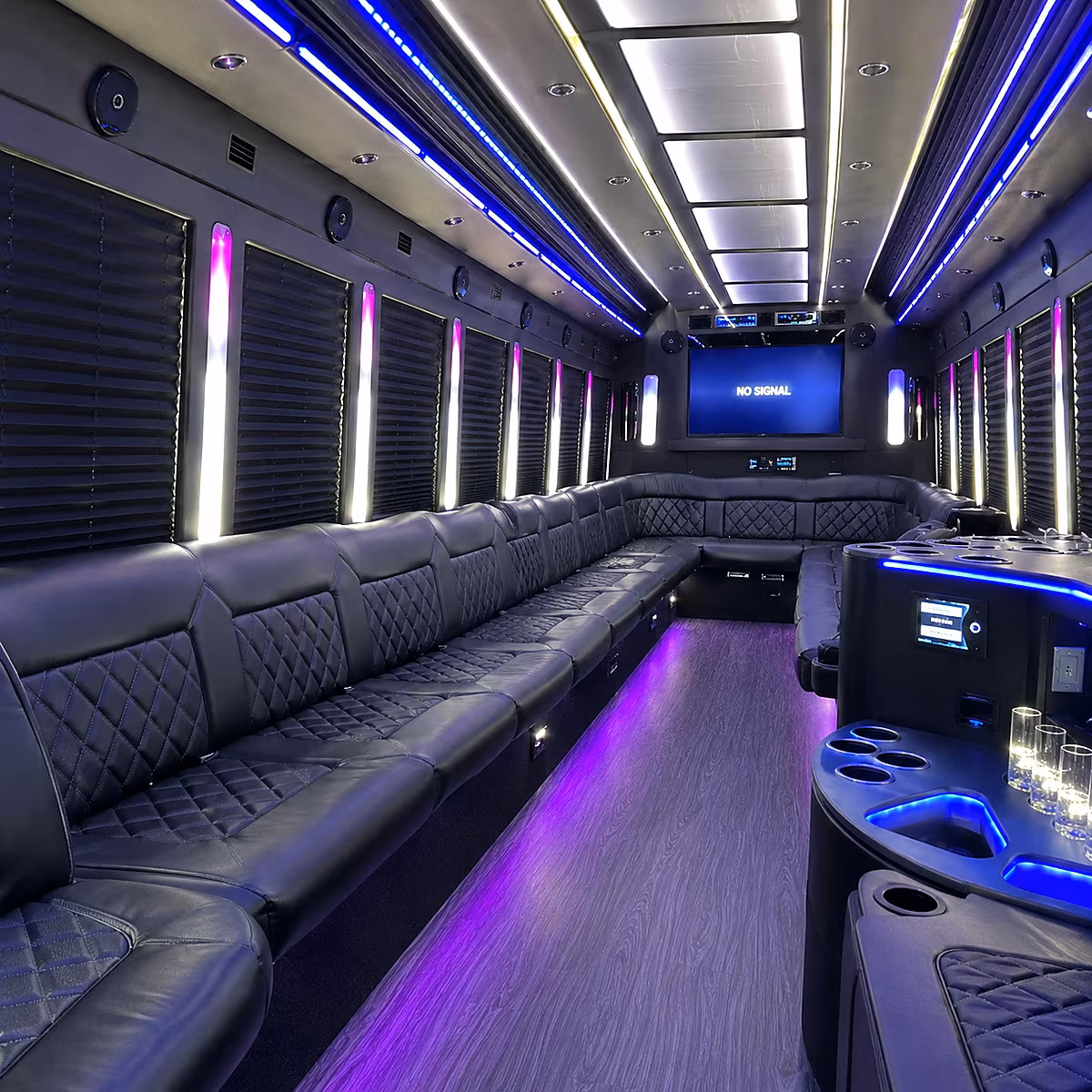 Boulder boulder wedding party bus rental party bus interior