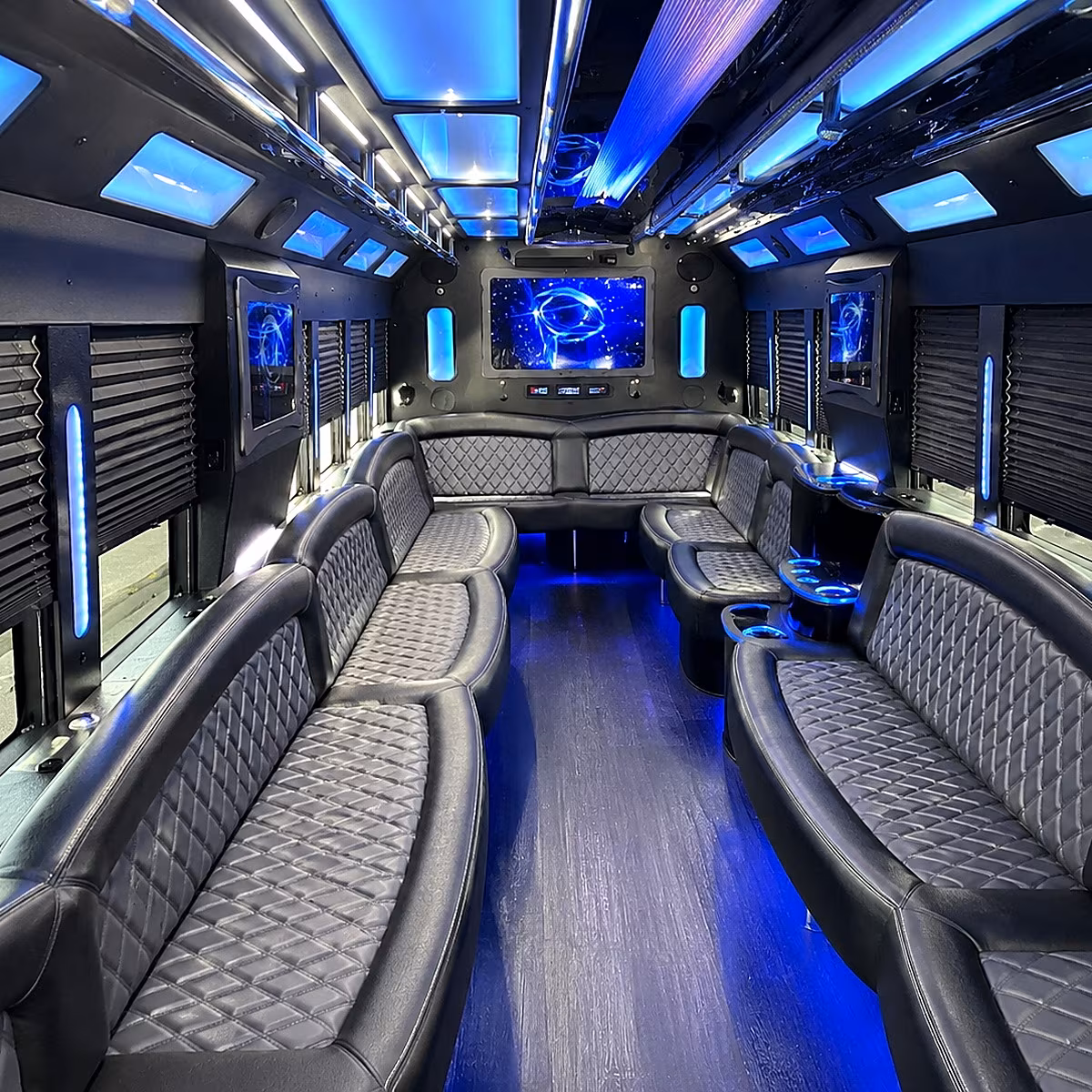 Boulder Private Event Transportation party bus interior