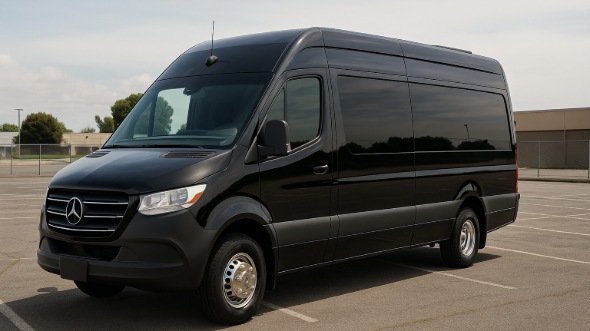 Exterior of Charter Bus Company Lakewood's 14 Passenger Sprinter Limousine in Lakewood
