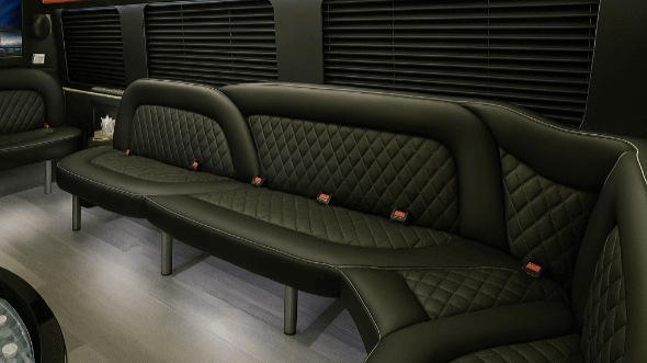 Interior of Charter Bus Company Westminster's 15 Passenger Party Bus in Westminster