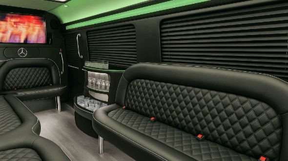 Interior of Charter Bus Company Greeley's 18 Passenger Party Bus in Greeley