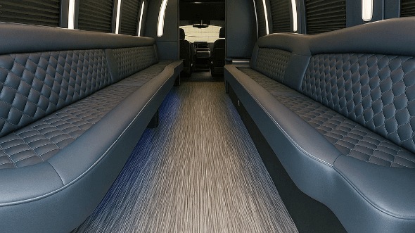 Interior of Charter Bus Company Thornton's 25 Passenger Party Bus in Thornton