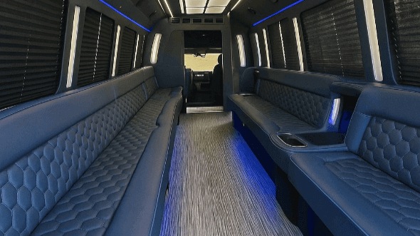 Interior of Charter Bus Company Thornton's 28 Passenger Party Bus in Thornton