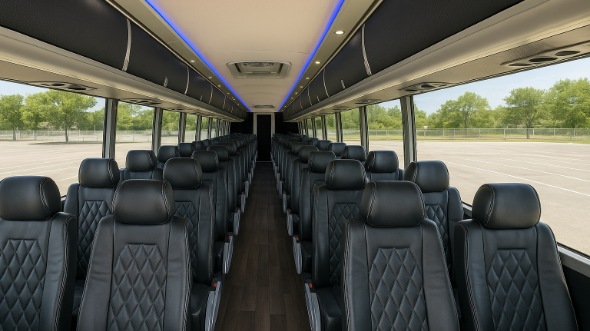 Interior of Charter Bus Company Boulder's 40 Passenger Charter Bus in Boulder