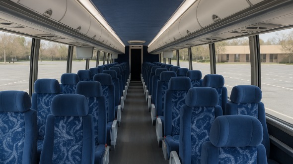 Interior of Charter Bus Company Boulder's 44 Passenger Charter Bus in Boulder