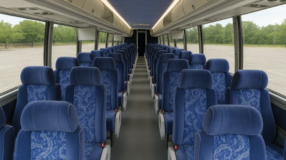 Interior of Charter Bus Company Boulder's 45 Passenger Charter Bus in Boulder