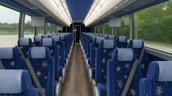 Interior of Charter Bus Company Boulder's 47 Passenger Charter Bus in Boulder