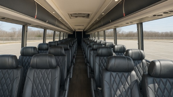 Interior of Charter Bus Company Boulder's 54 Passenger Charter Bus in Boulder