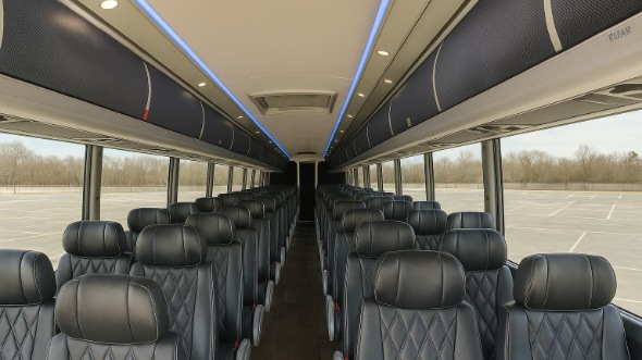 Interior of Charter Bus Company Boulder's 55 Passenger Charter Bus in Boulder